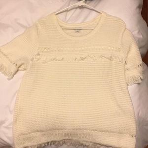 J.Crew white knit sweater t-shirt